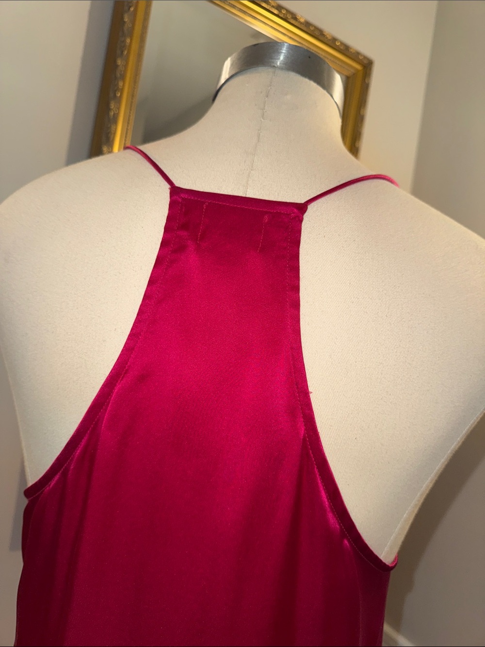 Cami NYC Satin Lace-Trim Camisole in Fuchsia. Size medium. EUC. - Picture 6 of 9